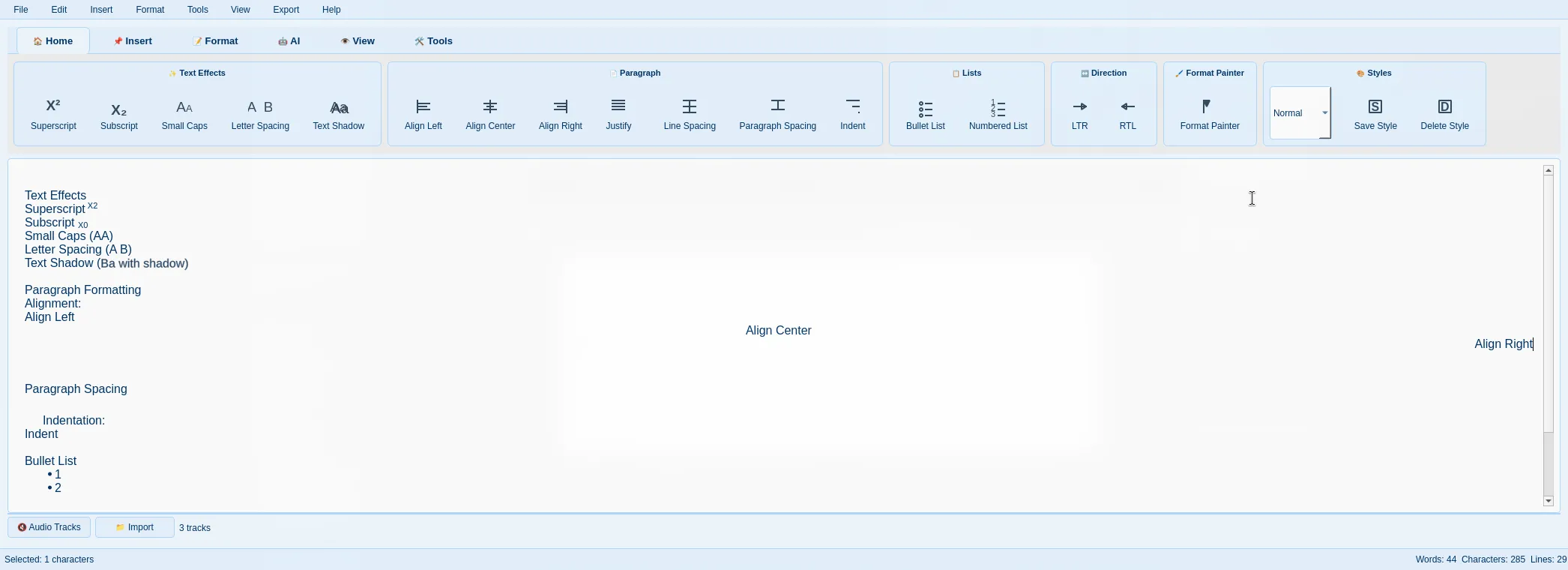Text Formatting