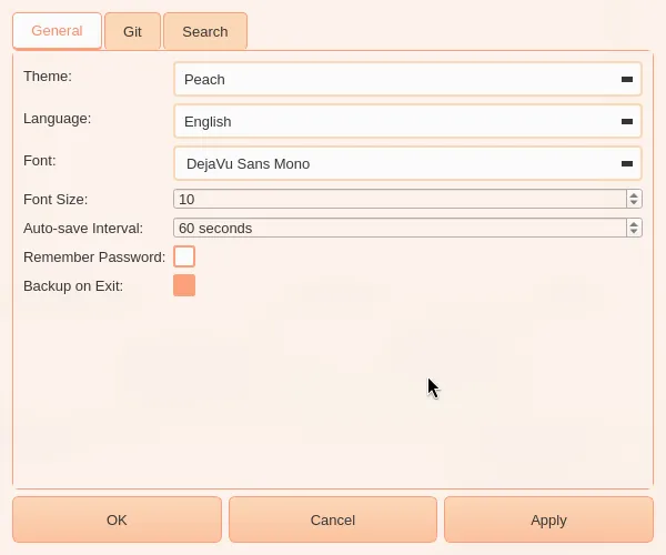 Settings Window